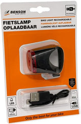 Enzo benson led fietslamp usb oplaadbaar rood - 5700340