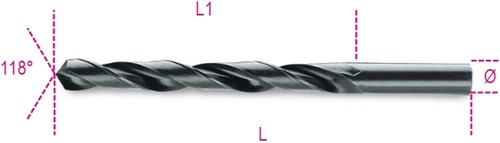 Beta -Metall -Spiralbohrer HSS 2,5 mm