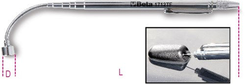 Beta-Teleskopmagnet mit flexiblem Kopf 1712tf - 017120600