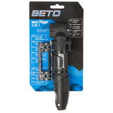Beto Mini-Fahrradpumpe mit Klappgriff und Universalkopf