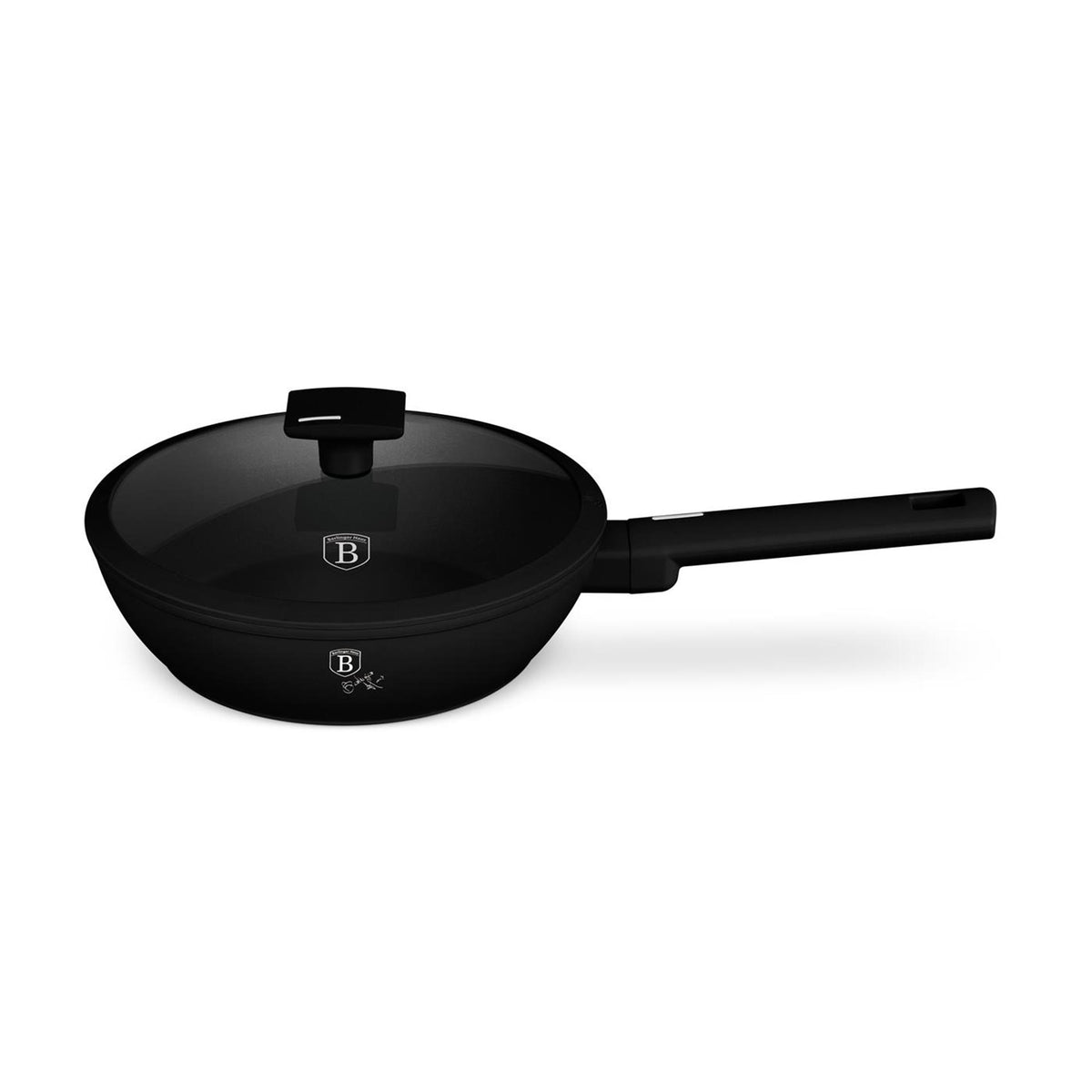 Berlingerhaus Frittierpfanne mit Deckel mattschwarz 24cm