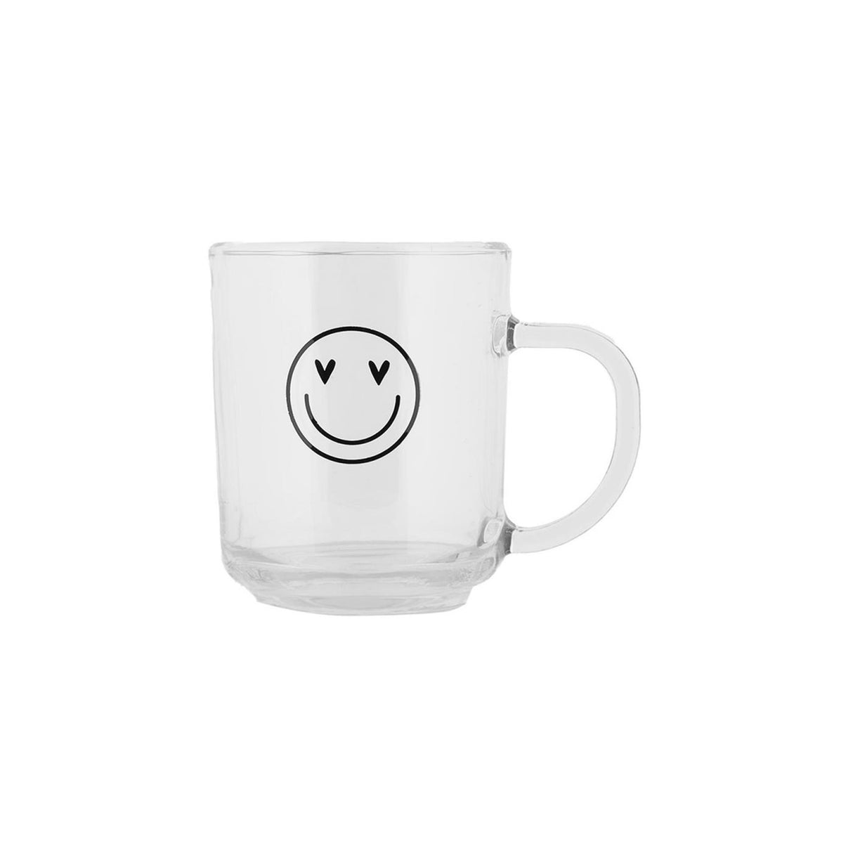 Clayre eef theeglas smile met hartjes ogen 200ml 11x8x9cm