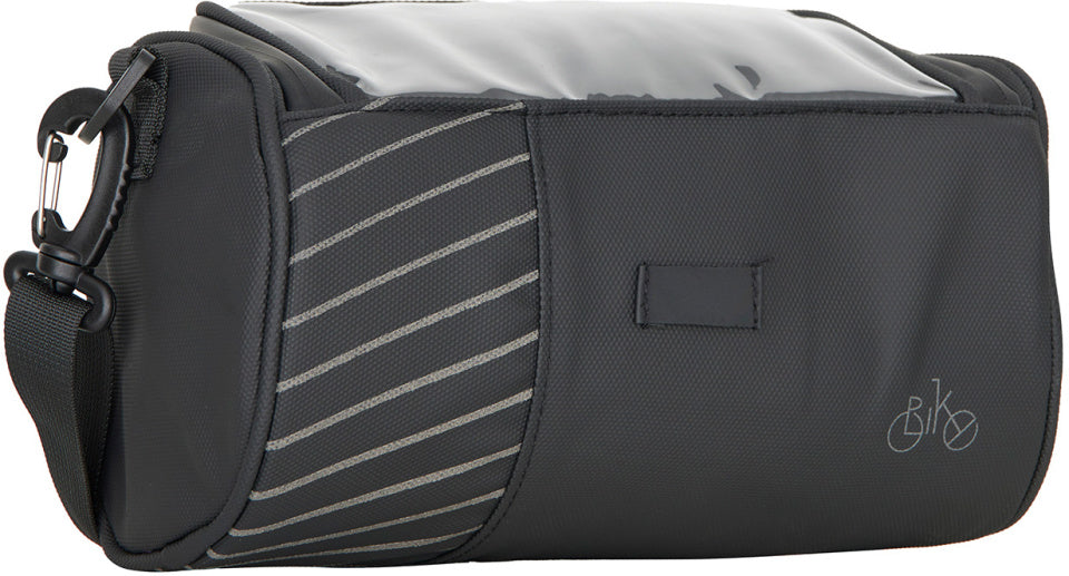Wasserabweisende Fahrrad-Gravel-Lenkertasche mit Schultergurt, 4,7 l, Schwarz