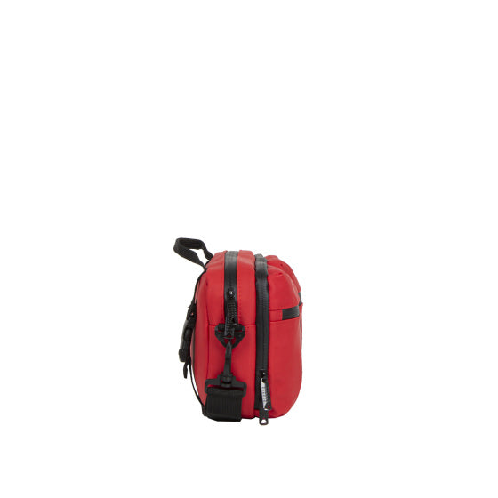Spritzwasserabweisende Fahrrad-Lenkertasche mit Schultergurt 3l rot