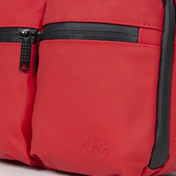 Spritzwasserabweisende Fahrrad-Lenkertasche mit Schultergurt 3l rot