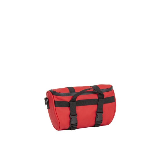 Spritzwasserabweisende Fahrrad-Lenkertasche mit Schultergurt 3l rot