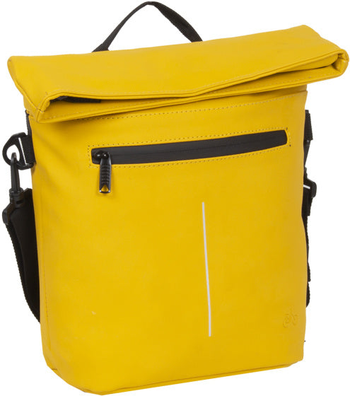 Spritzwasserabweisende Fahrrad-Lenkertasche mit Schultergurt 6l gelb
