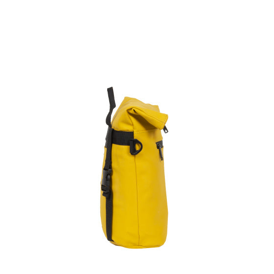 Spritzwasserabweisende Fahrrad-Lenkertasche mit Schultergurt 6l gelb