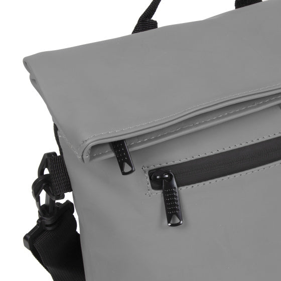 Fahrradspritzwasserabweisende Lenkertasche mit Schultergurt 6l grau