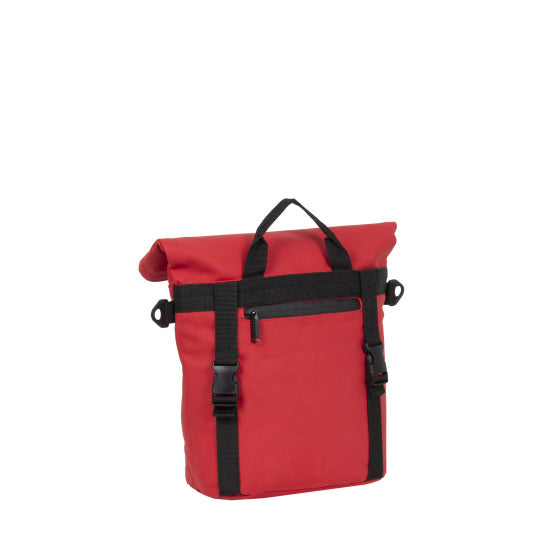 Spritzwasserabweisende Fahrrad-Lenkertasche mit Schultergurt 6l rot