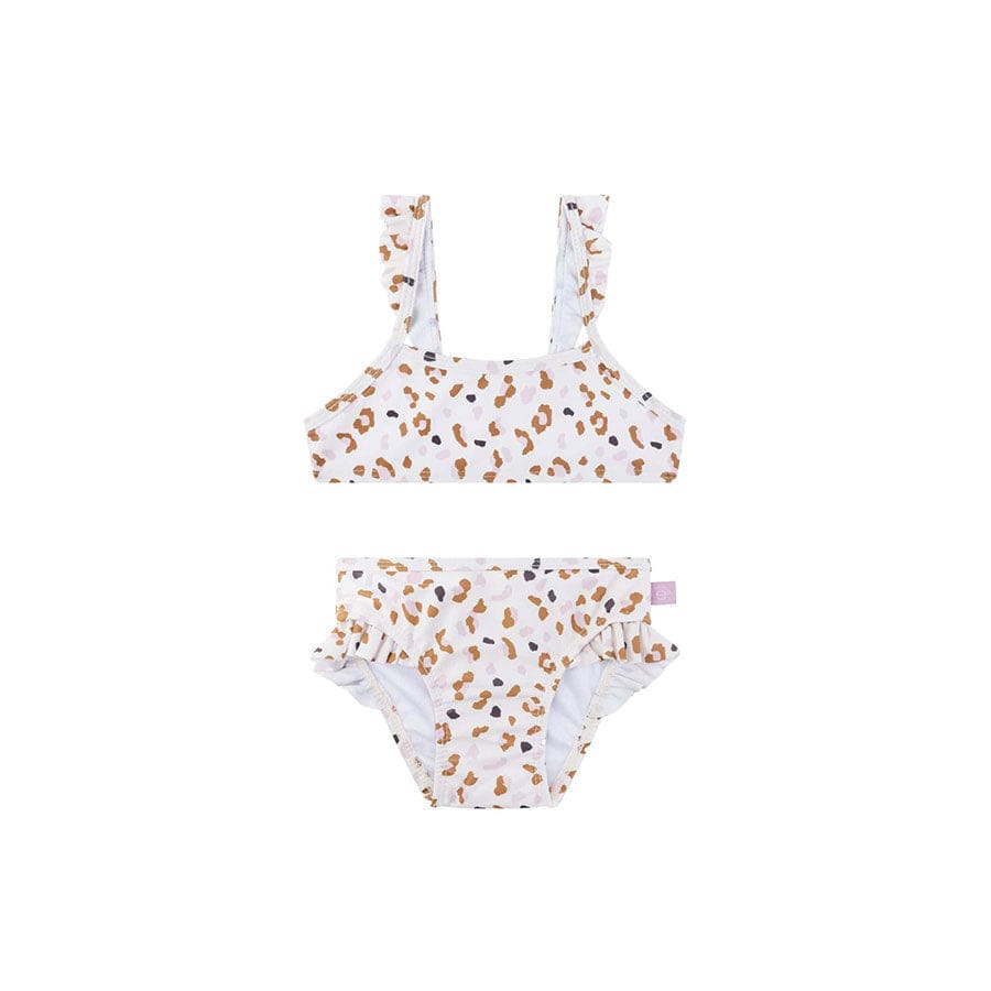 Leopard | Khakifarbener UV-Bikini für Mädchen