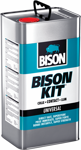 Bison Kit® Dose 5 l, gelförmig, superstark, universeller Kontaktkleber, feuchtigkeitsbeständig, frostbeständig, -40°C bis +70°C, einfache Anwendung, für unzählige Reparaturen