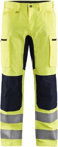 Blåkläder high-vis broek met stretch 15851811 | high vis geel zwart | maat 50 - 7330509703021