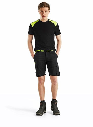 Blåkläder industrie short met stretch 14461832 | zwart high vis geel | maat 44 - 7330509758410