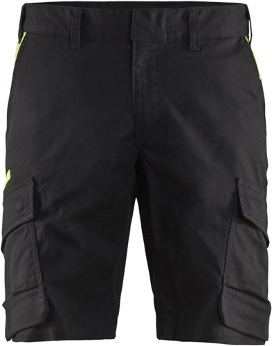 Blåkläder industrie short met stretch 14461832 | zwart high vis geel | maat 52 - 7330509758458