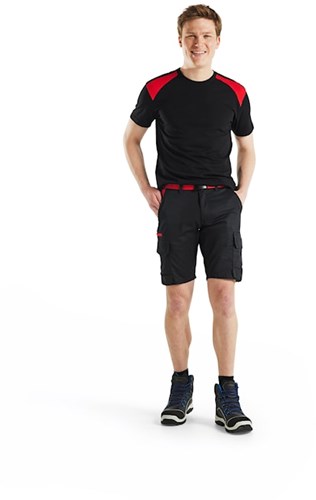 Blåkläder industrie short met stretch 14461832 | zwart rood | maat 52 - 7330509758564
