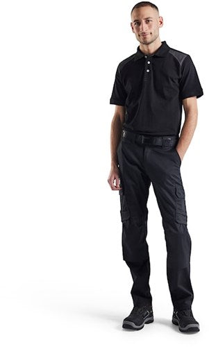 Blåkläder industrie werkbroek stretch met kniezakken 14481832 | zwart donkergrijs | maat 54 - 7330509760857