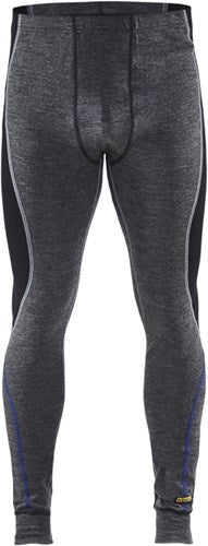Blåkläder lange onderbroek 100% merino warm 18491732 | medium grijs zwart | maat s - 7330509423455