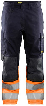 Blåkläder multinorm inherent werkbroek 14881513 | marineblauw oranje | maat 48 - 7330509720394