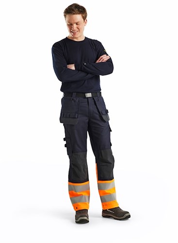 Blåkläder multinorm inherent werkbroek 14891513 | marineblauw oranje | maat 44 - 7330509720561