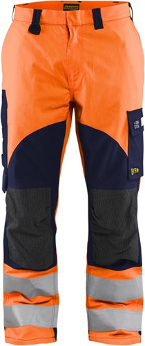 Blåkläder multinorm inherent werkbroek 15881513 | high vis oranje marineblauw | maat 50 - 7330509720790