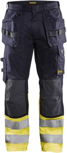 Blåkläder multinorm werkbroek inherent 14891512 | marine high vis geel | maat 44 - 7330509627310