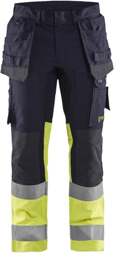 Blåkläder multinorm werkbroek inherent met stretch 14871512 | marine high vis geel | maat 48 - 7330509662182