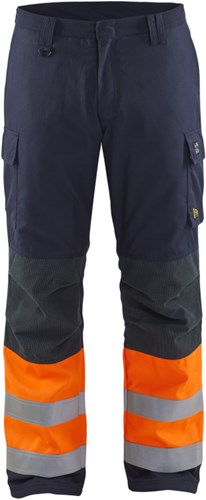 Blåkläder multinorm winterwerkbroek 18691513 | marineblauw oranje | maat 58 - 7330509716861