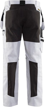 Blåkläder schilders werkbroek met stretch 19101000-1099 | wit zwart | maat c148 - 7330509622384