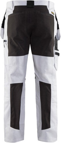 Blåkläder schilders werkbroek met stretch 19101000-1099 | wit zwart | maat c152 - 7330509622407