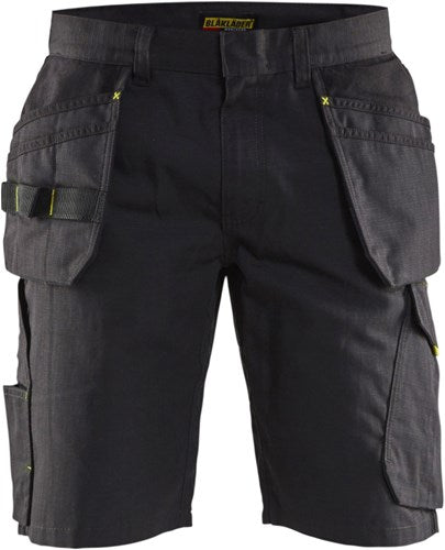 Blåkläder service short met spijkerzakken 14941330 | zwart high vis geel | maat 62 - 7330509689004