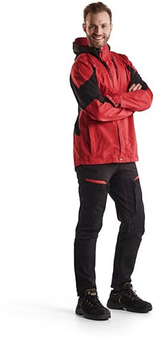Blåkläder service werkbroek met stretch 14561845 | zwart rood | maat 46 - 7330509651483