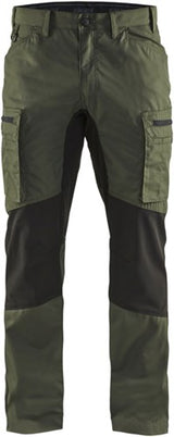 Blåkläder service werkbroek met stretch 14591845 | army groen zwart | maat 44 - 7330509497869