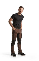 Blåkläder service werkbroek met stretch 14591845 | bruin zwart | maat 48 - 7330509527498