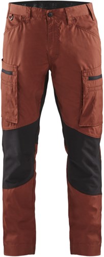 Blåkläder service werkbroek met stretch 14591845 | gebrand rood zwart | maat 54 - 7330509781180