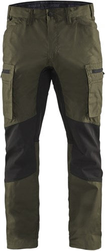 Blåkläder service werkbroek met stretch 14591845 | groen zwart | maat 44 - 7330509645956