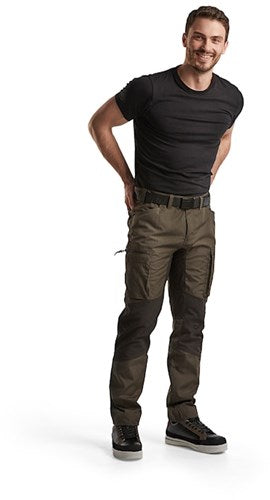 Blåkläder service werkbroek met stretch 14591845 | groen zwart | maat 58 - 7330509646021