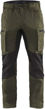 Blåkläder service werkbroek met stretch 14591845 | groen zwart | maat 60 - 7330509646038