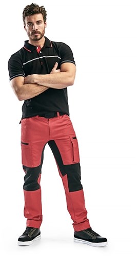 Blåkläder service werkbroek met stretch 14591845 | rood zwart | maat 46 - 7330509498088
