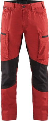 Blåkläder service werkbroek met stretch 14591845 | rood zwart | maat 60 - 7330509498156