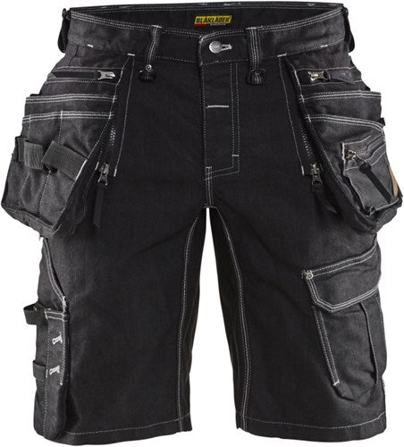 Blåkläder short denim stretch x1900 19921141 | zwart | maat 50 - 7330509534199