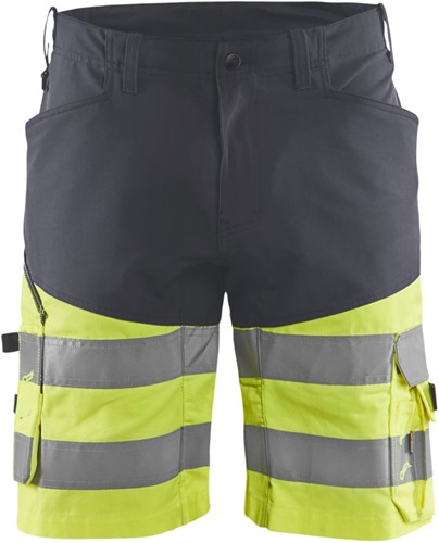 Blåkläder short met stretch high-vis 15411811 | medium grijs high vis geel | maat 52 - 7330509785744