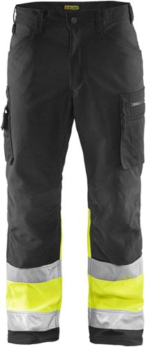 Blåkläder softshell werkbroek high-vis 15622517 | zwart high vis geel | maat 54 - 7330509586228