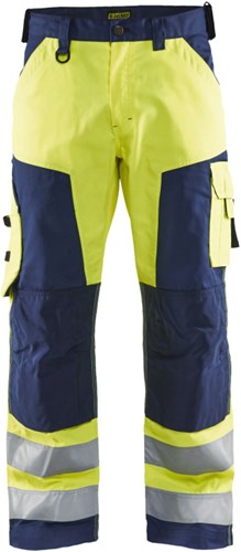 Blåkläder werkbroek high-vis zonder spijkerzakken 15661811 | high vis geel marineblauw | maat 50 - 7330509412992