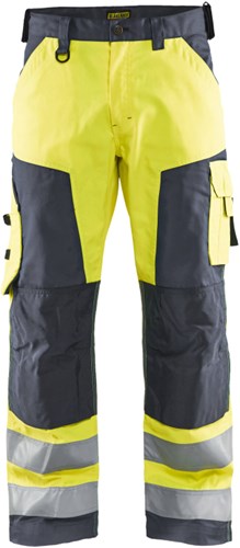 Blåkläder werkbroek high-vis zonder spijkerzakken 15661811 | high vis geel medium grijs | maat 44 - 7330509755761