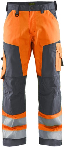 Blåkläder werkbroek high-vis zonder spijkerzakken 15661811 | high vis oranje medium grijs | maat 62 - 7330509746929