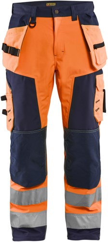 Blåkläder werkbroek softshell high-vis 15672517 | high vis oranje marineblauw | maat 60 - 7330509406113
