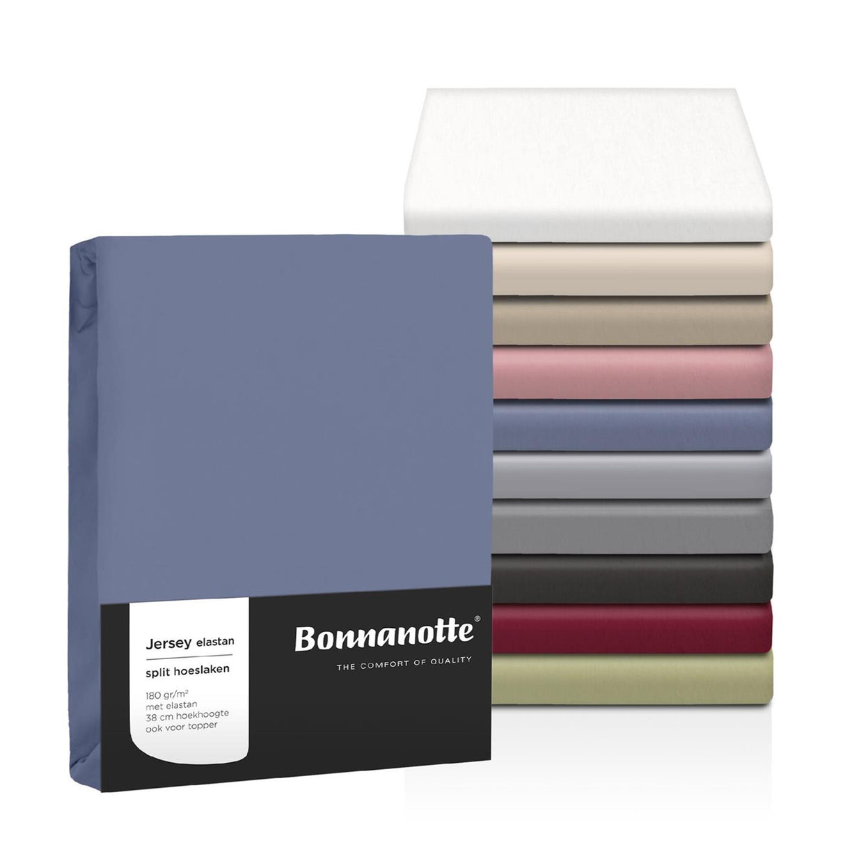 Bonnanotte Spannbettlaken Jersey gebrochenes Weiß 90x200cm