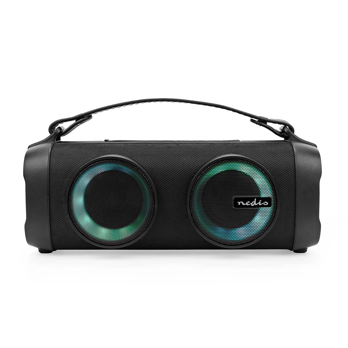 Ty Nedis Bluetooth Par Boombox | 5 Stunden | 2,0 | 24 w | Medienwiedergabeoptionen: Aux USB | verknüpfbar | Griff | Partybeleuchtung | schwarz - spbb306bk