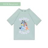 Blau | Grünes UV-Badeshirt mit kurzen Ärmeln
